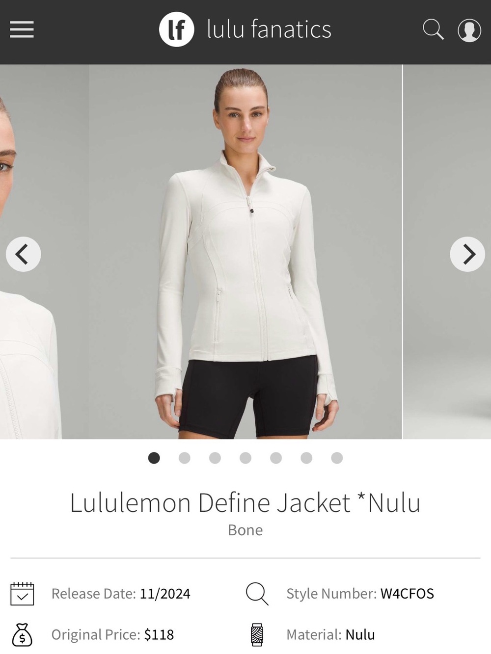 lululemon athletica Define Jacket in Bone